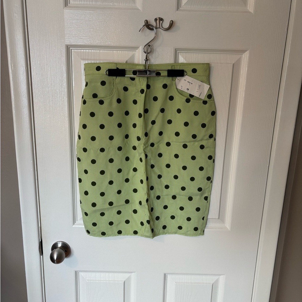 *NWT* Italian Vintage Green Polka Dot Skirt from Italy